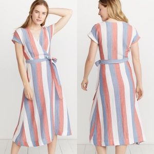Marine Layer Maddie Wrap Dress in Multi Stripe XS